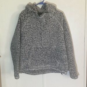 PINK Victoria's Secret Black and White Sherpa Hoodie